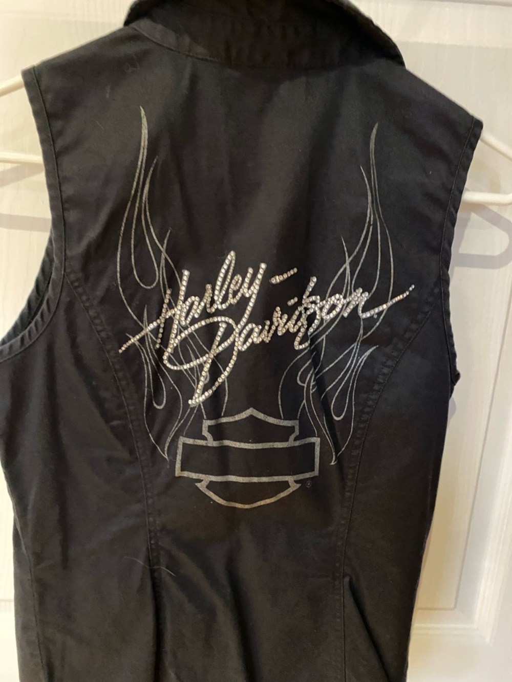 Harley-Davidson Black Sleeveless Moto Vest back lace up (+free piece) - Picture 10 of 10
